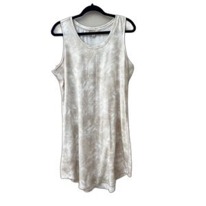 Wonderly Cream Tie Dye Sleeveless Dress Casual Comfort - XL